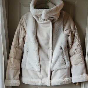 Elegant Women's Cream Teddy Jacket